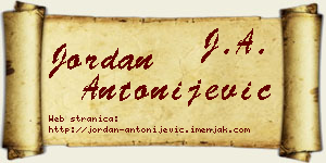 Jordan Antonijević vizit kartica